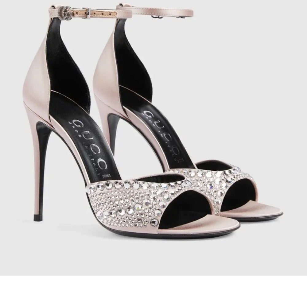 Gucci Heels with Crystal Embellishments 110mm Double G-buckle sandals NWT NIB